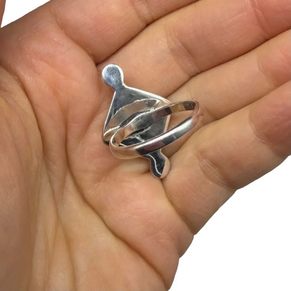 Pink Conch Shell Ring Size 10 Solid 925 Sterling Silver